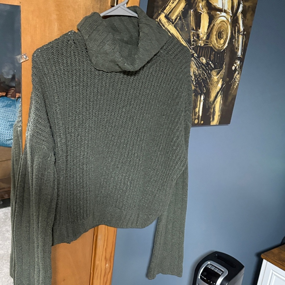 SO Women's Cowl Neck Sweater - Forest Green